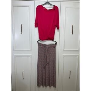 Sophie Max Women's XS Multicolor Striped Skirt‎ & Top Set Casual Outfit